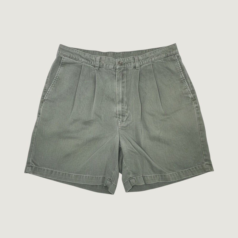 Britches Great Outdoors Mens 40 Pleated Chino Shorts Olive Green Made in USA 6in